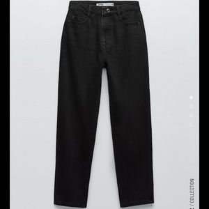 NWT Zara Z1975 Mom Fit Jeans Black High Waisted